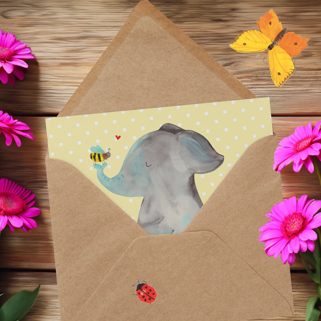 Deluxe Karte Elefant Biene Klappkarte, Glückwunschkarte, Grußkarte, faltkarte, doppelkarte, anlasskarte, Tiere, Lustige Sprüche, Tiermotive, Gute Laune, Liebesspruch, Jahrestag, Hochzeitsgeschenk, Biene, Liebesbeweis, Liebe, Heiratsantrag, Elefant, Liebesgeschenk