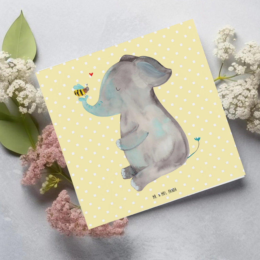 Deluxe Karte Elefant Biene Klappkarte, Glückwunschkarte, Grußkarte, faltkarte, doppelkarte, anlasskarte, Tiere, Lustige Sprüche, Tiermotive, Gute Laune, Liebesspruch, Jahrestag, Hochzeitsgeschenk, Biene, Liebesbeweis, Liebe, Heiratsantrag, Elefant, Liebesgeschenk