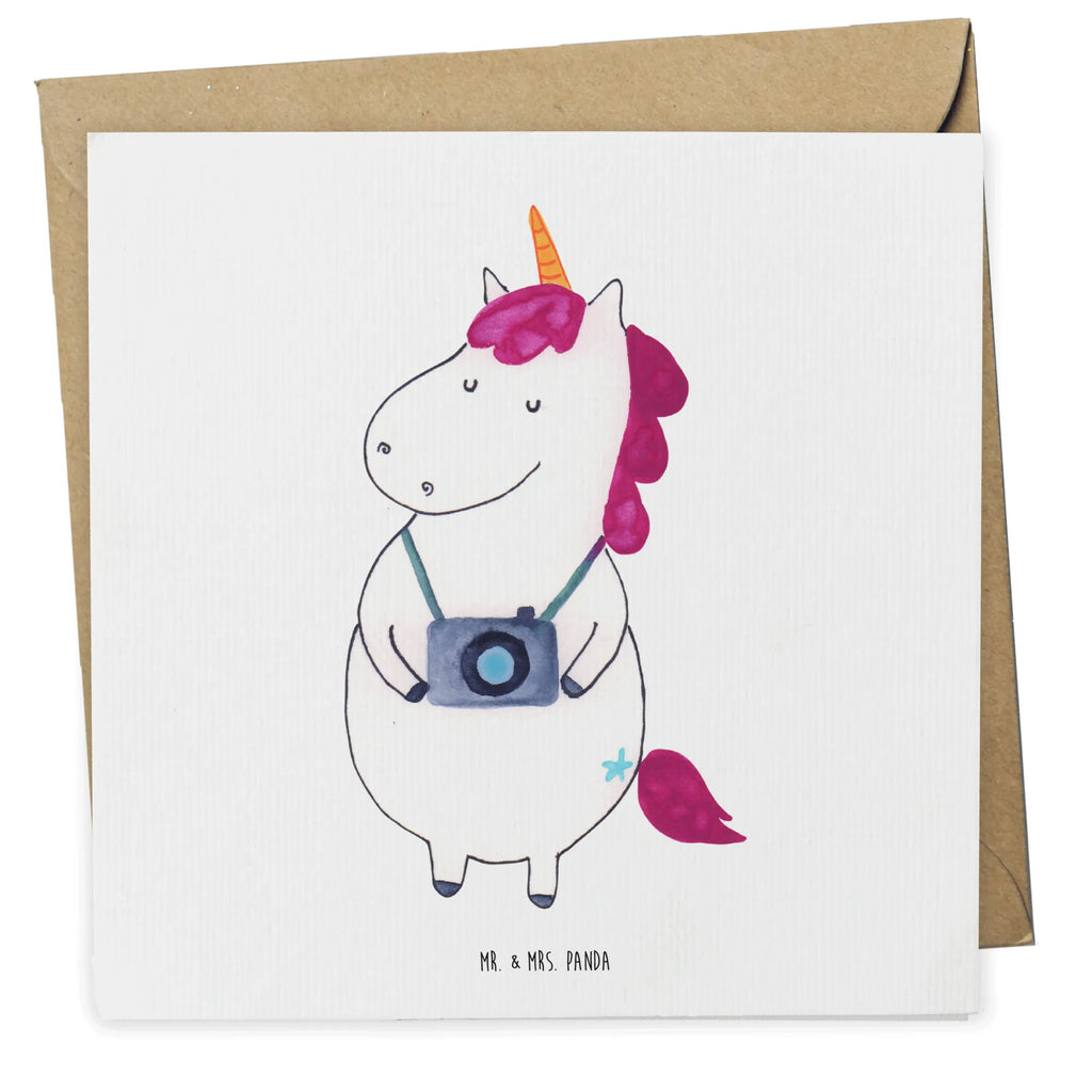 Deluxe Karte Einhorn Fotograf Karte, Geburtstagskarte, Glückwunschkarte, Hochzeitskarte, Grußkarte, Einladungskarte, Klappkarte, Hochwertige Grußkarte, Hochwertige Klappkarte, Einhorn, Einhörner, Einhorn Deko, Unicorn, Reisen, Fotografie, Weltreise, Kurztrip, Weltenbummler, Urlaub, Tourist, Kamera, Fotograf, Reise, Städtereise