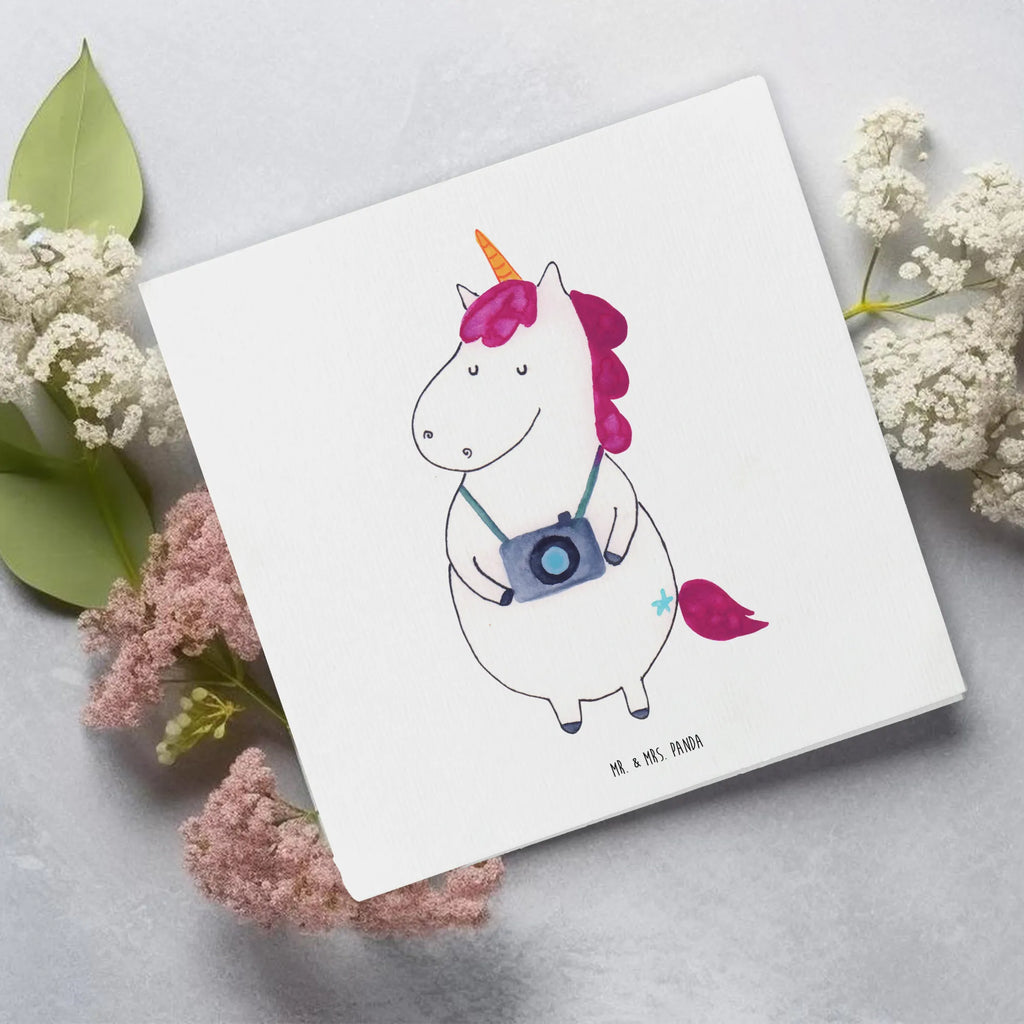 Deluxe Karte Einhorn Fotograf Karte, Geburtstagskarte, Glückwunschkarte, Hochzeitskarte, Grußkarte, Einladungskarte, Klappkarte, Hochwertige Grußkarte, Hochwertige Klappkarte, Einhorn, Einhörner, Einhorn Deko, Unicorn, Reisen, Fotografie, Weltreise, Kurztrip, Weltenbummler, Urlaub, Tourist, Kamera, Fotograf, Reise, Städtereise