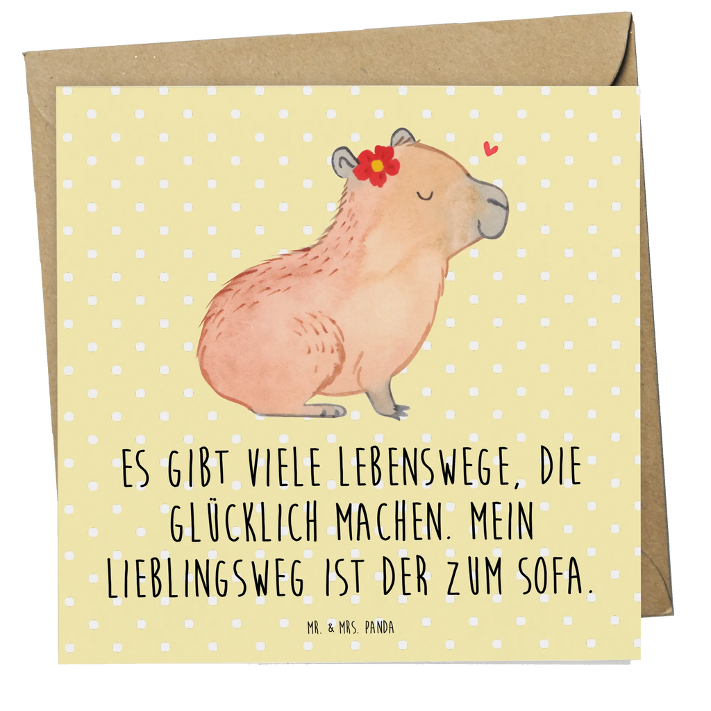 Deluxe Karte Capybara Blume Grußkarte, Hochwertige Grußkarte, Hochwertige Klappkarte, Hochzeitskarte, Glückwunschkarte, Karte, Klappkarte, Einladungskarte, Geburtstagskarte, Tiermotive, Gute Laune, lustige Sprüche, Tiere, Capybara