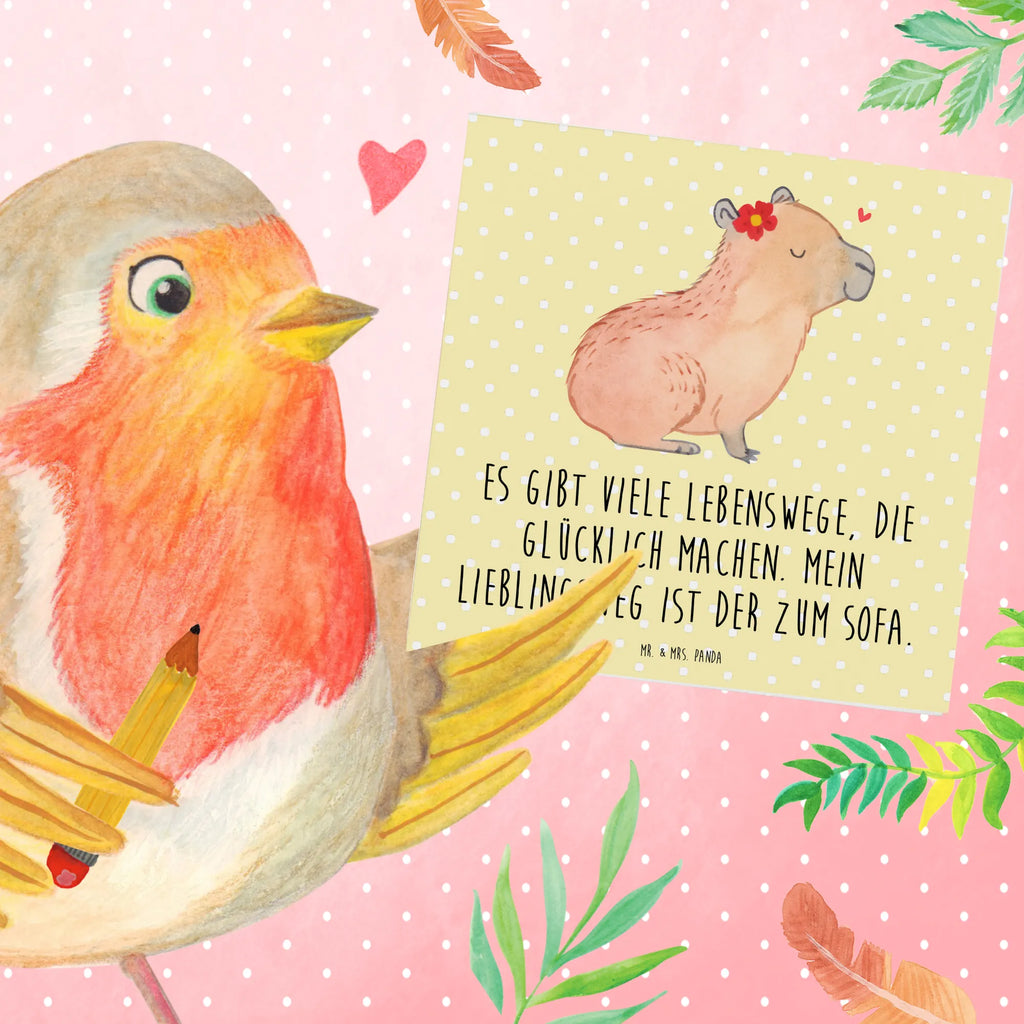 Deluxe Karte Capybara Blume Grußkarte, Hochwertige Grußkarte, Hochwertige Klappkarte, Hochzeitskarte, Glückwunschkarte, Karte, Klappkarte, Einladungskarte, Geburtstagskarte, Tiermotive, Gute Laune, lustige Sprüche, Tiere, Capybara