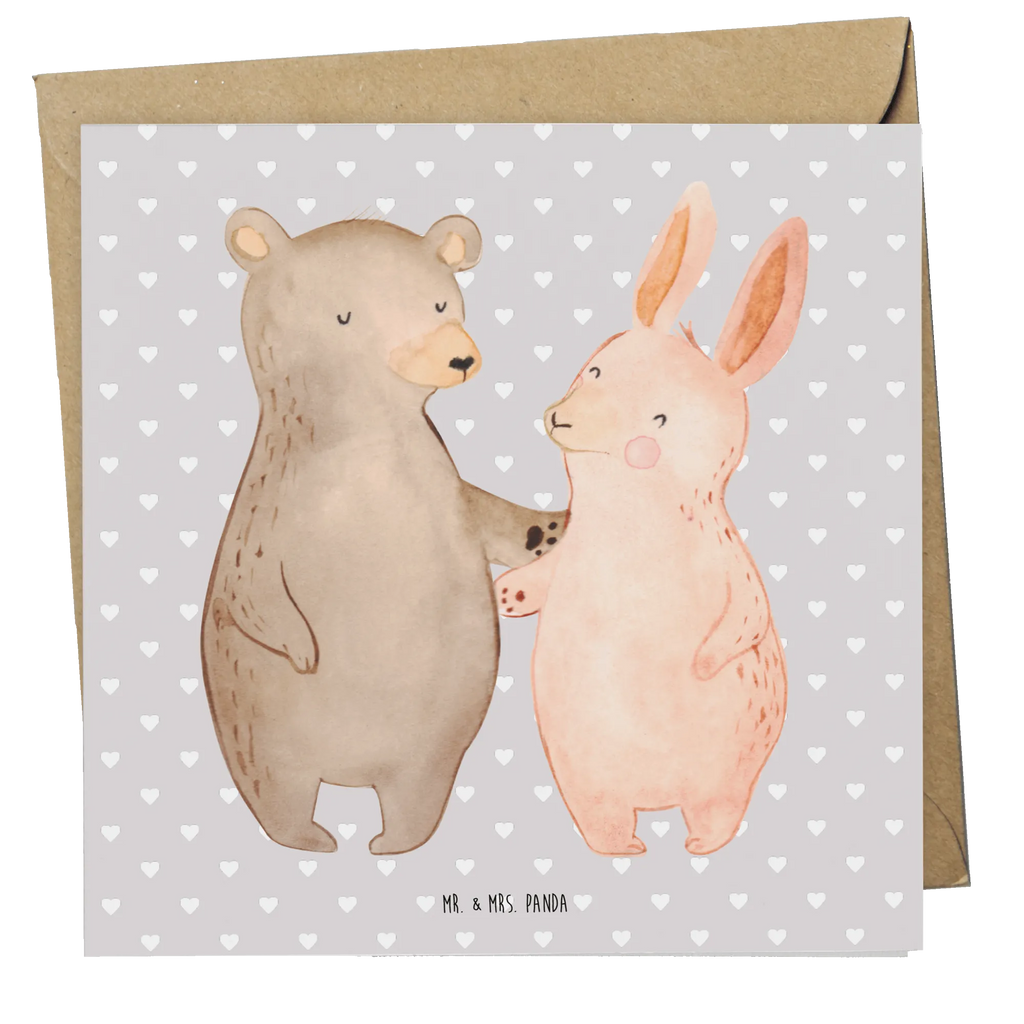 Deluxe Karte Bär und Hase Umarmen Geburtstagskarte, Karte, Klappkarte, Einladungskarte, Grußkarte, Hochwertige Grußkarte, Glückwunschkarte, Hochwertige Klappkarte, Hochzeitskarte, Liebe, Partner, Freund, Freundin, Ehemann, Ehefrau, Heiraten, Verlobung, Heiratsantrag, Liebesgeschenk, Jahrestag, Hocheitstag, best friends, bester Freund, Freunde, Bärchen, Hase, Bär