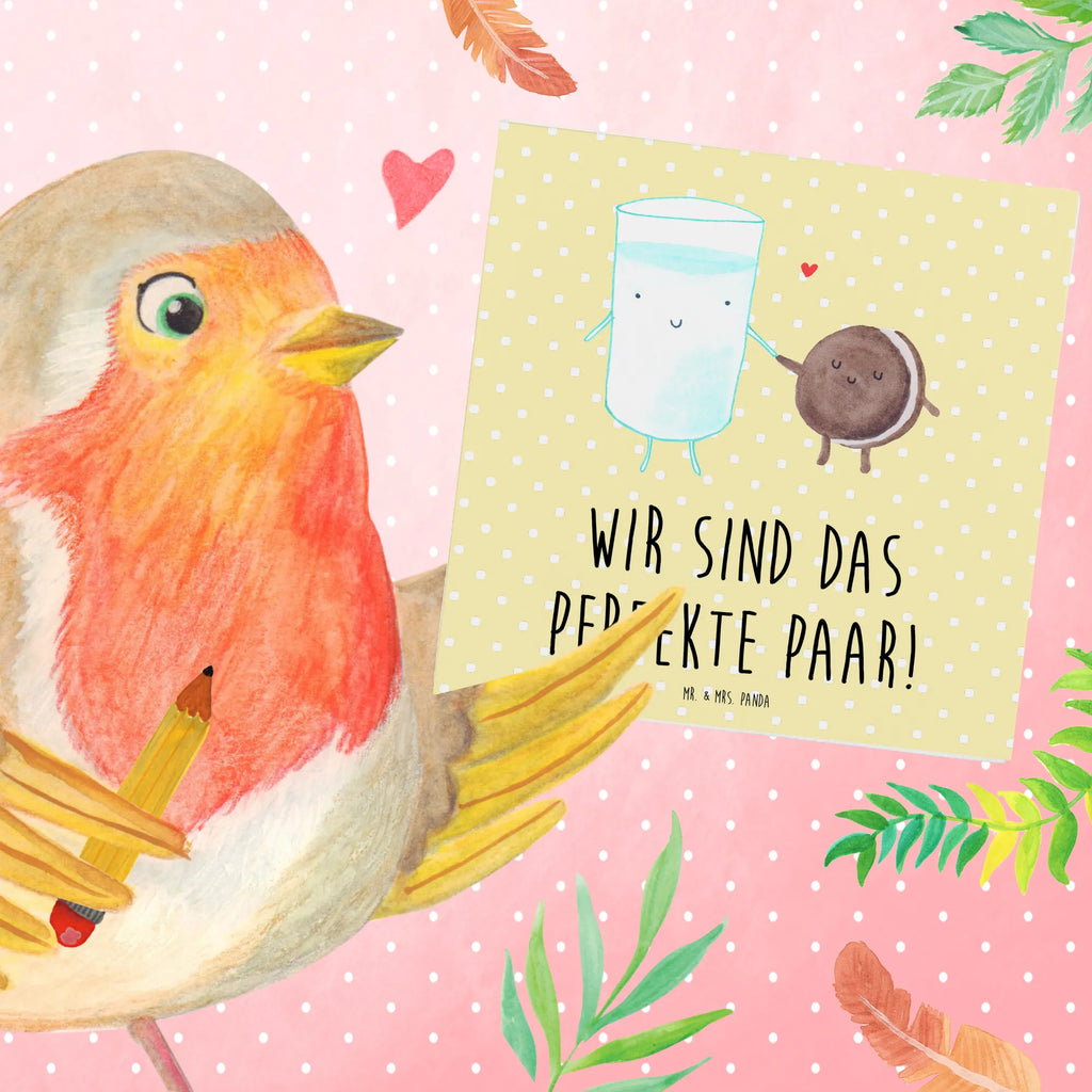 Deluxe Karte Milch Keks faltkarte, Grußkarte, doppelkarte, Klappkarte, anlasskarte, Glückwunschkarte, Tiermotive, Gute Laune, Tiere, Lustige Sprüche, Kekse, Motiv Süß, Perfektes Paar, Milk, Kaffee, Einladung Frühstück, Keks, Romantisch, Cookie, Milch