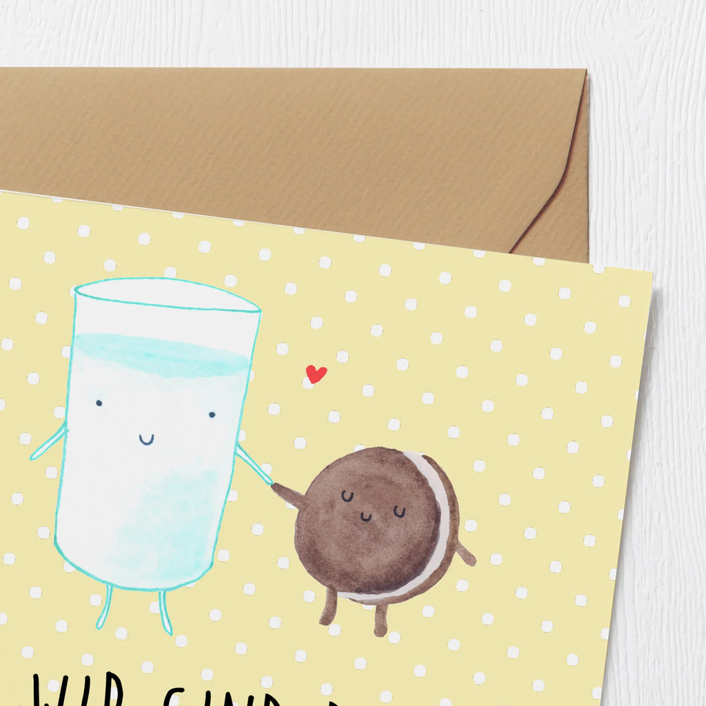 Deluxe Karte Milch Keks faltkarte, Grußkarte, doppelkarte, Klappkarte, anlasskarte, Glückwunschkarte, Tiermotive, Gute Laune, Tiere, Lustige Sprüche, Kekse, Motiv Süß, Perfektes Paar, Milk, Kaffee, Einladung Frühstück, Keks, Romantisch, Cookie, Milch
