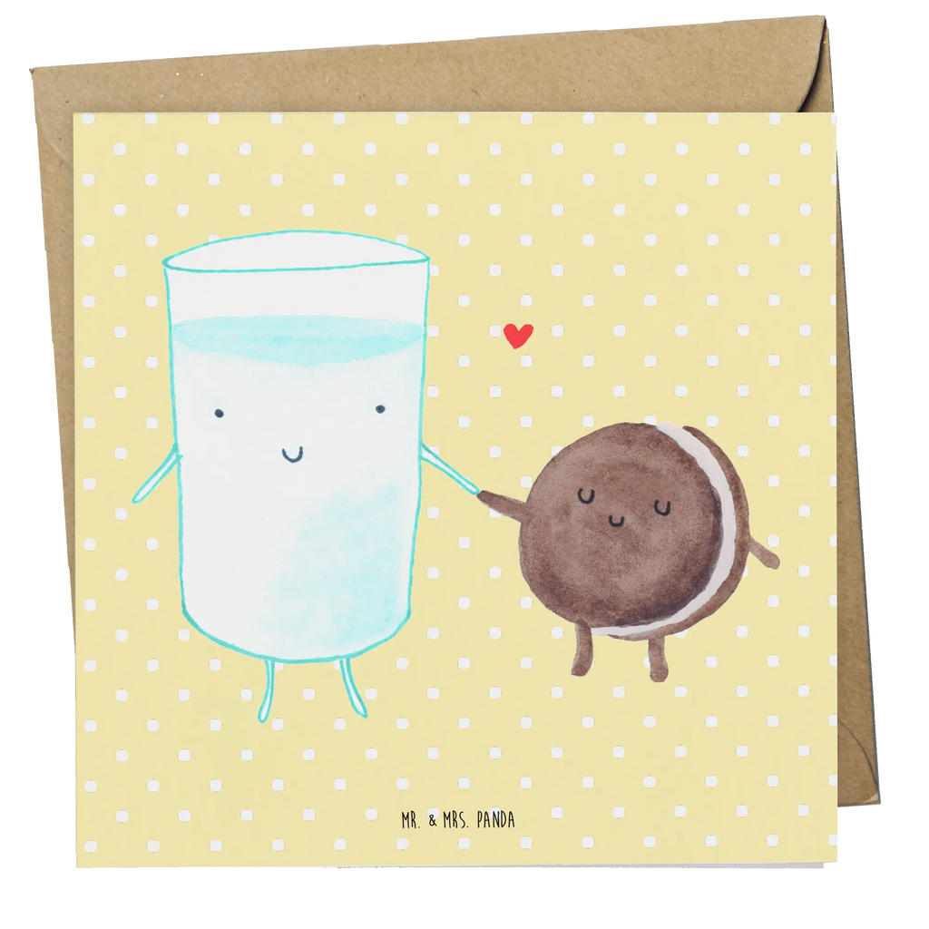 Deluxe Karte Milch Keks faltkarte, Grußkarte, doppelkarte, Klappkarte, anlasskarte, Glückwunschkarte, Tiermotive, Gute Laune, Tiere, Lustige Sprüche, Kekse, Motiv Süß, Perfektes Paar, Milk, Kaffee, Einladung Frühstück, Keks, Romantisch, Cookie, Milch