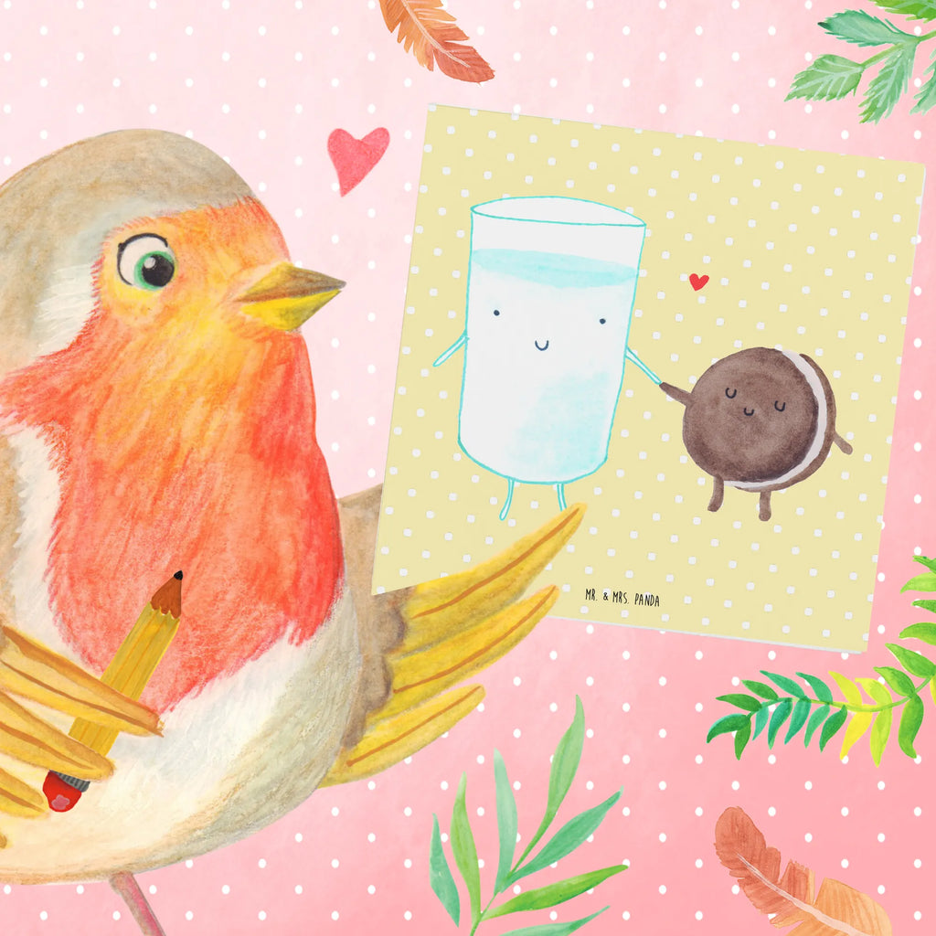 Deluxe Karte Milch Keks faltkarte, Grußkarte, doppelkarte, Klappkarte, anlasskarte, Glückwunschkarte, Tiermotive, Gute Laune, Tiere, Lustige Sprüche, Kekse, Motiv Süß, Perfektes Paar, Milk, Kaffee, Einladung Frühstück, Keks, Romantisch, Cookie, Milch