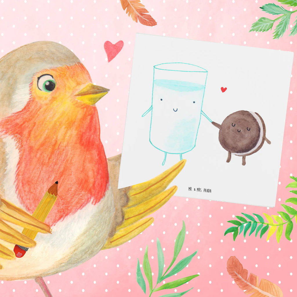 Deluxe Karte Milch Keks faltkarte, Grußkarte, doppelkarte, Klappkarte, anlasskarte, Glückwunschkarte, Tiermotive, Gute Laune, Tiere, Lustige Sprüche, Kekse, Motiv Süß, Perfektes Paar, Milk, Kaffee, Einladung Frühstück, Keks, Romantisch, Cookie, Milch