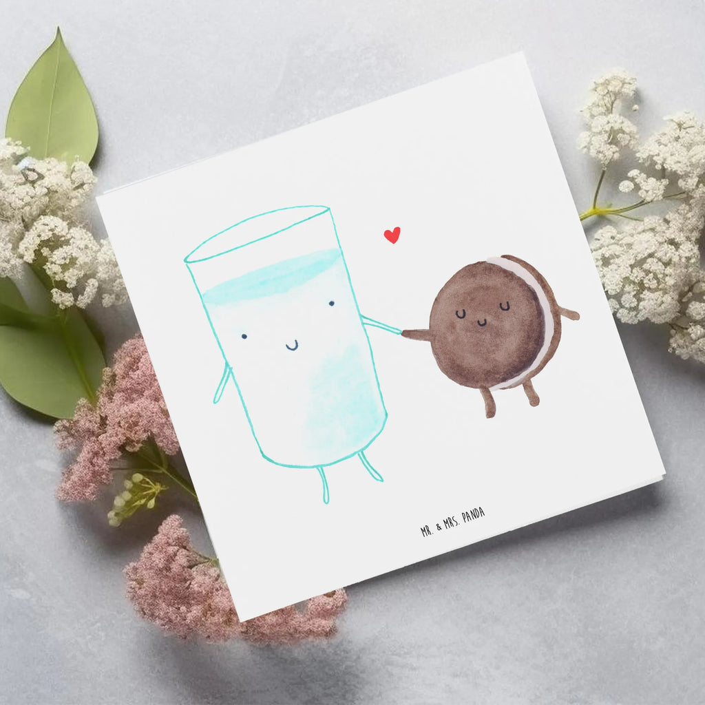 Deluxe Karte Milch Keks faltkarte, Grußkarte, doppelkarte, Klappkarte, anlasskarte, Glückwunschkarte, Tiermotive, Gute Laune, Tiere, Lustige Sprüche, Kekse, Motiv Süß, Perfektes Paar, Milk, Kaffee, Einladung Frühstück, Keks, Romantisch, Cookie, Milch