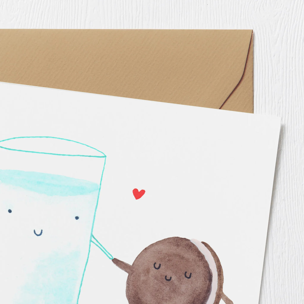 Deluxe Karte Milch Keks faltkarte, Grußkarte, doppelkarte, Klappkarte, anlasskarte, Glückwunschkarte, Tiermotive, Gute Laune, Tiere, Lustige Sprüche, Kekse, Motiv Süß, Perfektes Paar, Milk, Kaffee, Einladung Frühstück, Keks, Romantisch, Cookie, Milch