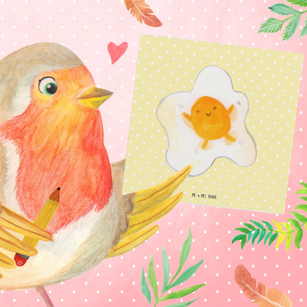 Deluxe Karte Spiegelei Ei Glückwunschkarte, Klappkarte, Grußkarte, doppelkarte, faltkarte, Lustige Sprüche, Gute Laune, Tiermotive, Tiere, Spiegelei, Liebe, Schön, Tag, Ei, Glücklich