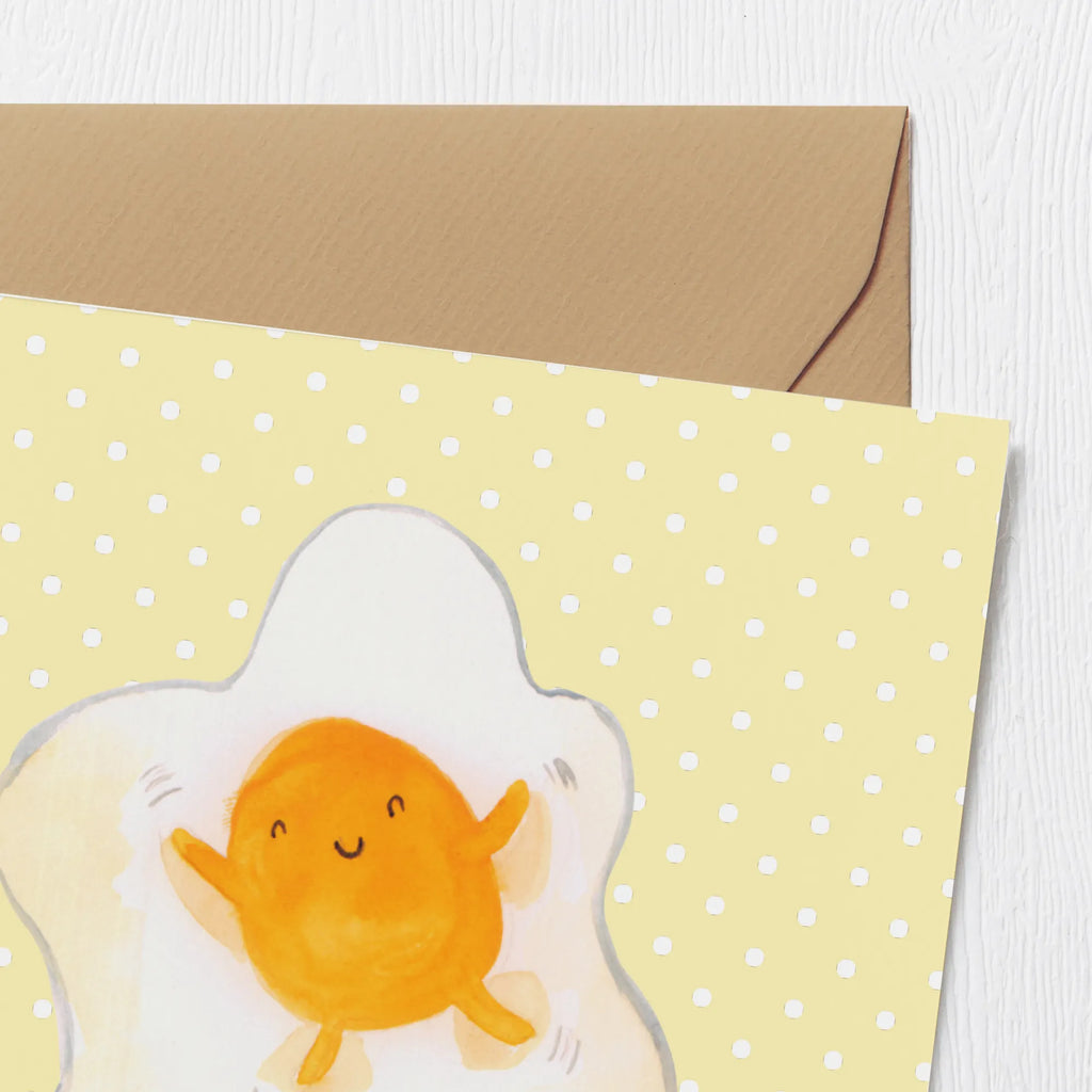 Deluxe Karte Spiegelei Ei Glückwunschkarte, Klappkarte, Grußkarte, doppelkarte, faltkarte, Lustige Sprüche, Gute Laune, Tiermotive, Tiere, Spiegelei, Liebe, Schön, Tag, Ei, Glücklich