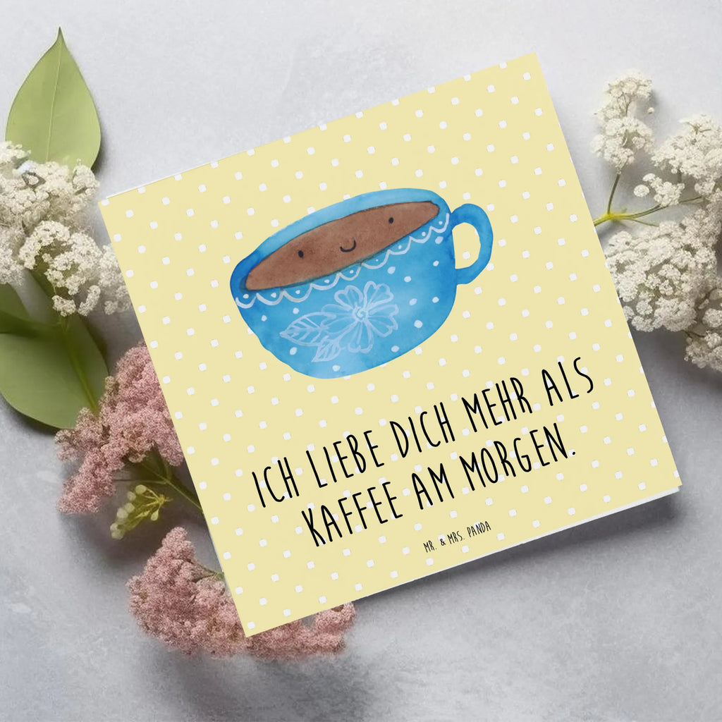 Deluxe Karte Kaffee Tasse faltkarte, doppelkarte, anlasskarte, Grußkarte, Glückwunschkarte, Klappkarte, Tiermotive, Gute Laune, Tiere, Lustige Sprüche, Liebe, Genuss, Tasse, Geschmack, Glücklich, Kaffee