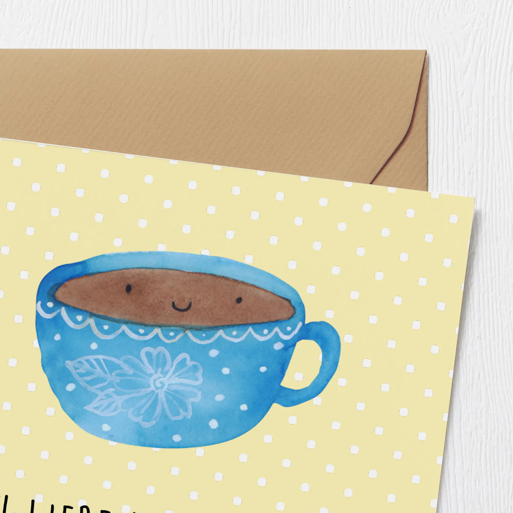 Deluxe Karte Kaffee Tasse faltkarte, doppelkarte, anlasskarte, Grußkarte, Glückwunschkarte, Klappkarte, Tiermotive, Gute Laune, Tiere, Lustige Sprüche, Liebe, Genuss, Tasse, Geschmack, Glücklich, Kaffee