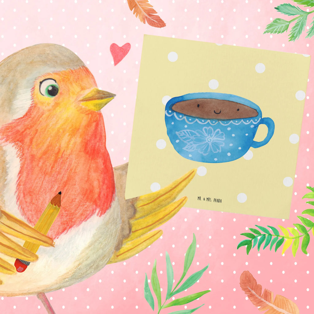 Deluxe Karte Kaffee Tasse faltkarte, doppelkarte, anlasskarte, Grußkarte, Glückwunschkarte, Klappkarte, Tiermotive, Gute Laune, Tiere, Lustige Sprüche, Liebe, Genuss, Tasse, Geschmack, Glücklich, Kaffee