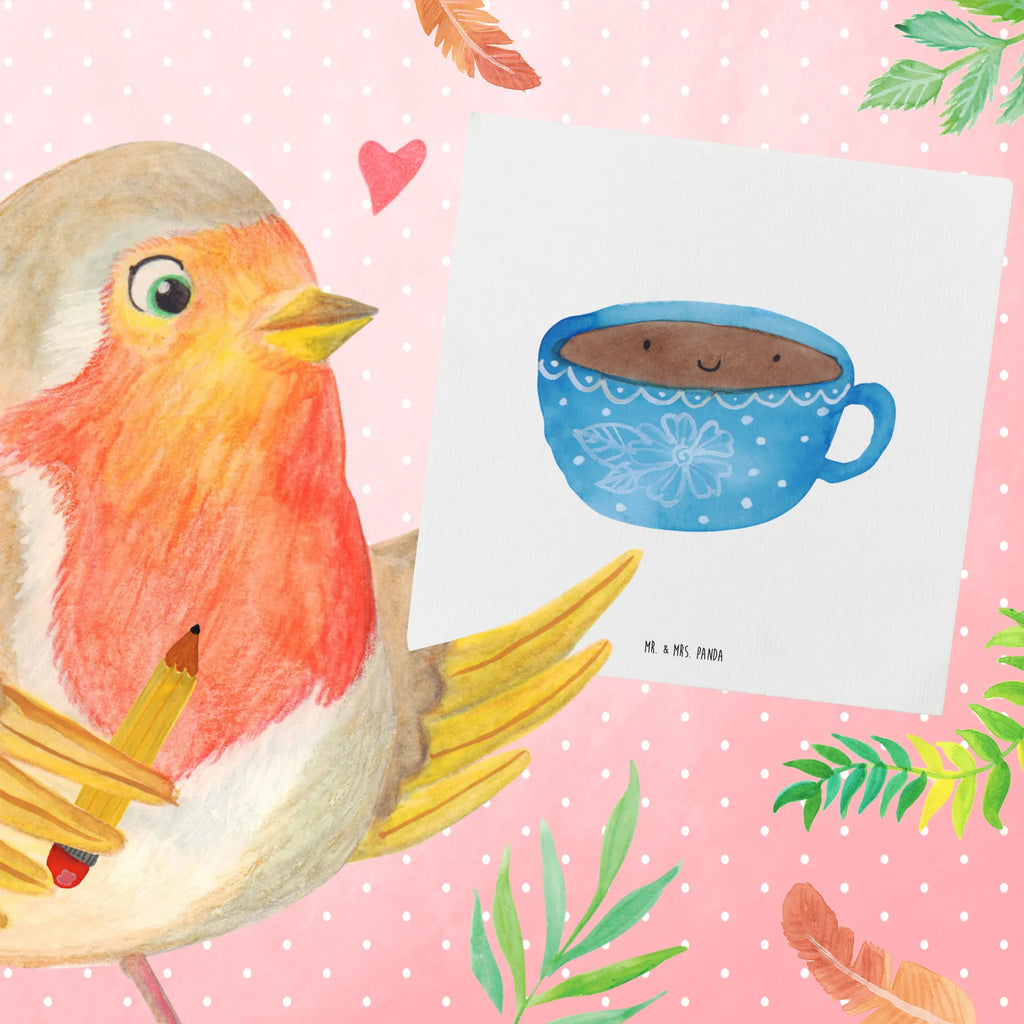 Deluxe Karte Kaffee Tasse faltkarte, doppelkarte, anlasskarte, Grußkarte, Glückwunschkarte, Klappkarte, Tiermotive, Gute Laune, Tiere, Lustige Sprüche, Liebe, Genuss, Tasse, Geschmack, Glücklich, Kaffee