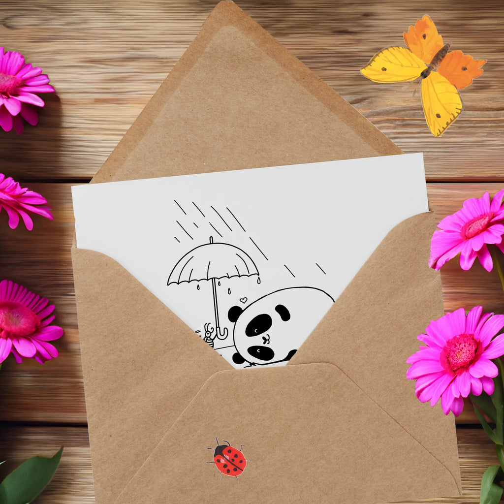 Deluxe Karte Panda Freundschaft Glückwunschkarte, Karte, Hochwertige Grußkarte, Klappkarte, Hochwertige Klappkarte, Grußkarte, Einladungskarte, Geburtstagskarte, Hochzeitskarte