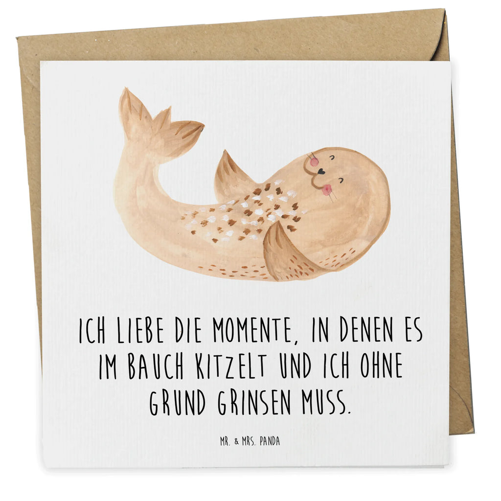 Deluxe Karte Robbe Liegen Hochzeitskarte, Grußkarte, Hochwertige Grußkarte, Hochwertige Klappkarte, Glückwunschkarte, Karte, Geburtstagskarte, Einladungskarte, Klappkarte, Tiermotive, Gute Laune, lustige Sprüche, Tiere, Meerestier, Lachen, Robben, Strand, Nordsee, Robbe, Ostsee, Freude, Seehund