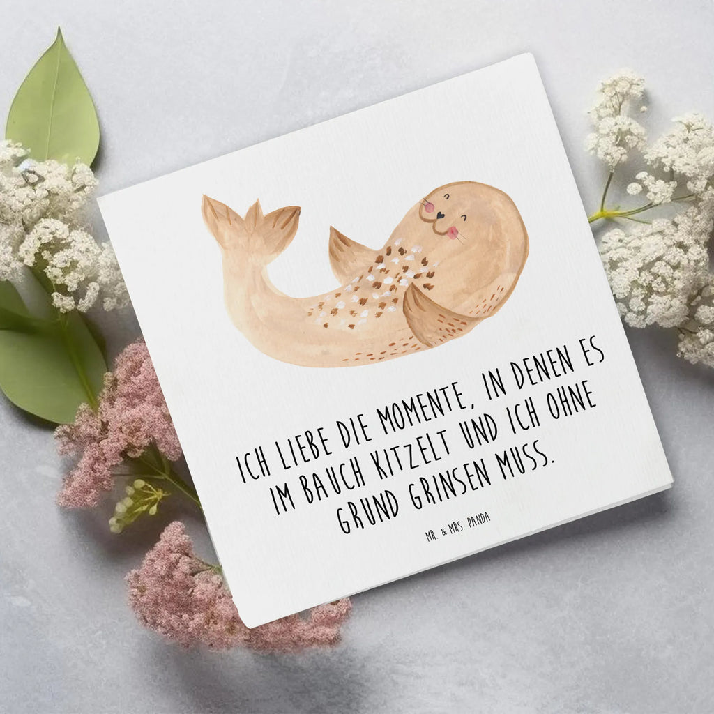 Deluxe Karte Robbe Liegen Hochzeitskarte, Grußkarte, Hochwertige Grußkarte, Hochwertige Klappkarte, Glückwunschkarte, Karte, Geburtstagskarte, Einladungskarte, Klappkarte, Tiermotive, Gute Laune, lustige Sprüche, Tiere, Meerestier, Lachen, Robben, Strand, Nordsee, Robbe, Ostsee, Freude, Seehund