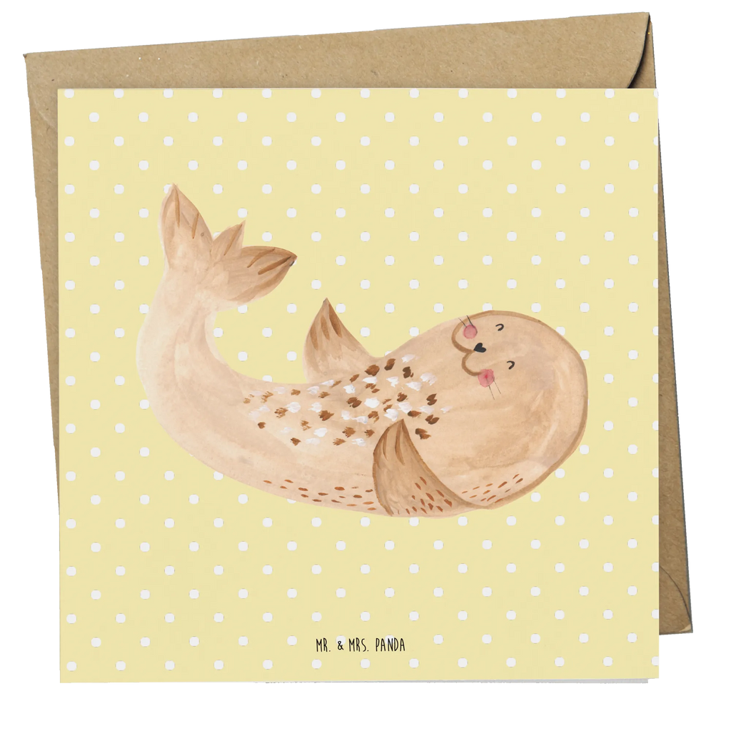 Deluxe Karte Robbe Liegen Hochzeitskarte, Grußkarte, Hochwertige Grußkarte, Hochwertige Klappkarte, Glückwunschkarte, Karte, Geburtstagskarte, Einladungskarte, Klappkarte, Tiermotive, Gute Laune, lustige Sprüche, Tiere, Meerestier, Lachen, Robben, Strand, Nordsee, Robbe, Ostsee, Freude, Seehund