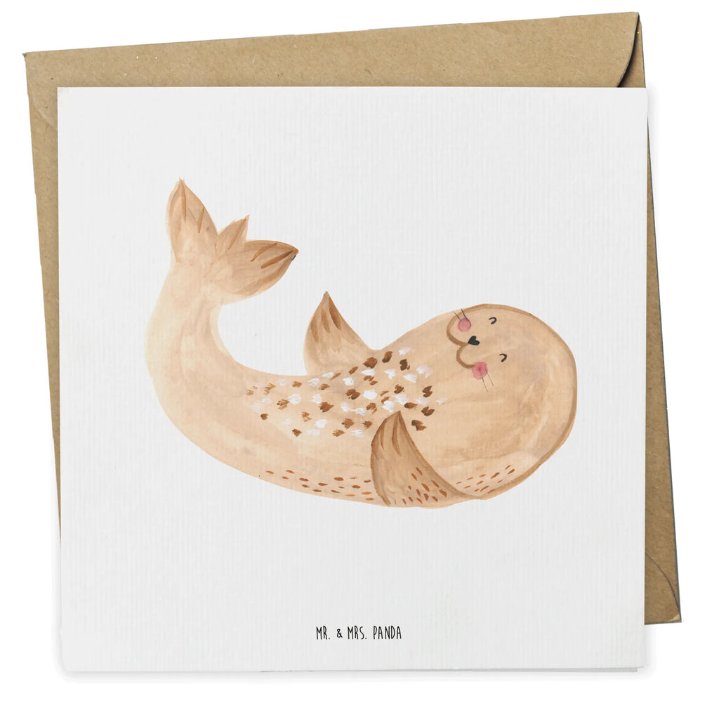 Deluxe Karte Robbe Liegen Hochzeitskarte, Grußkarte, Hochwertige Grußkarte, Hochwertige Klappkarte, Glückwunschkarte, Karte, Geburtstagskarte, Einladungskarte, Klappkarte, Tiermotive, Gute Laune, lustige Sprüche, Tiere, Meerestier, Lachen, Robben, Strand, Nordsee, Robbe, Ostsee, Freude, Seehund