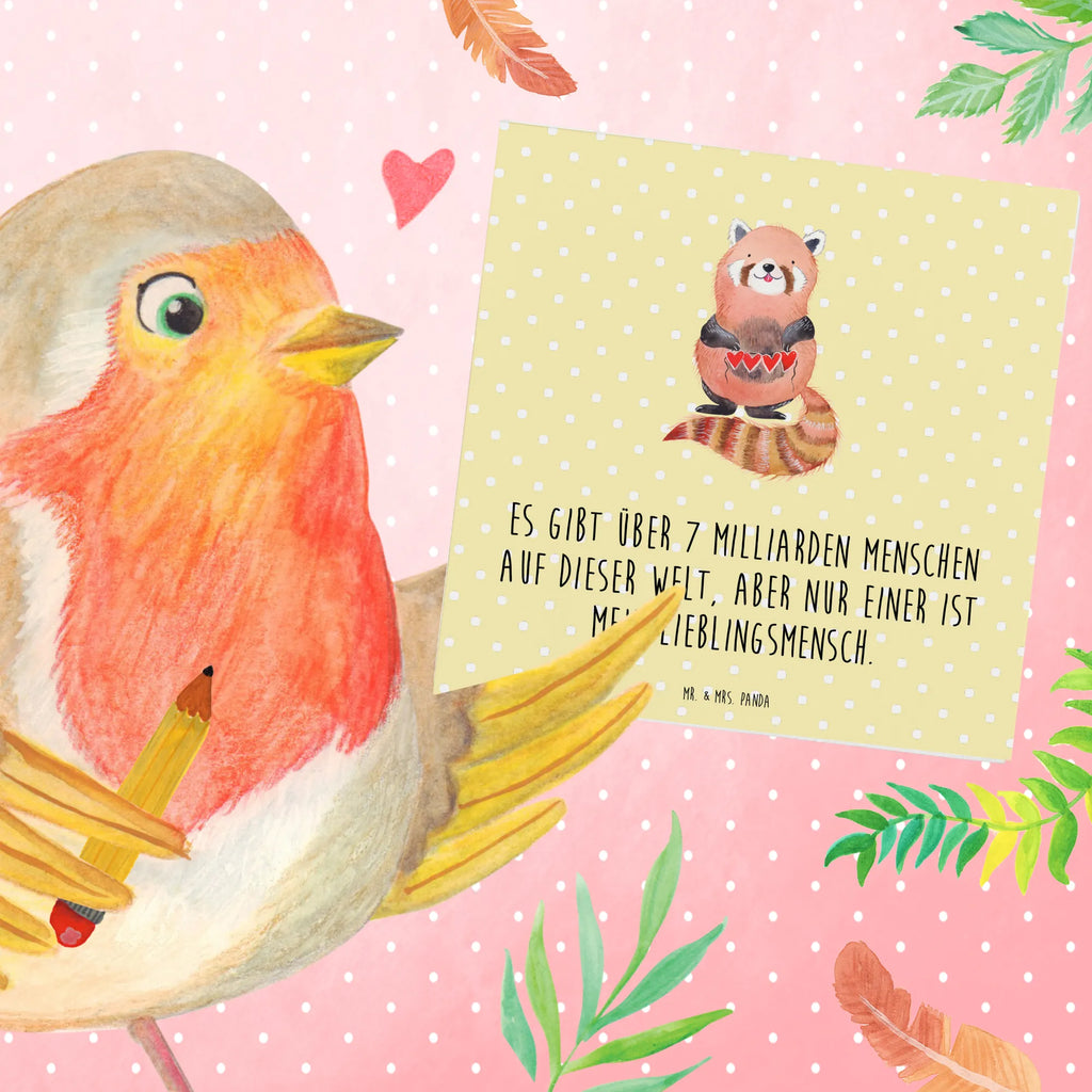 Deluxe Karte Roter Panda Hochzeitskarte, Glückwunschkarte, Grußkarte, Klappkarte, Einladungskarte, Geburtstagskarte, Karte, Hochwertige Grußkarte, Hochwertige Klappkarte, Tiermotive, Gute Laune, lustige Sprüche, Tiere, Liebe, Rot, Herz, Liebling, Panda, Lieblingsmensch