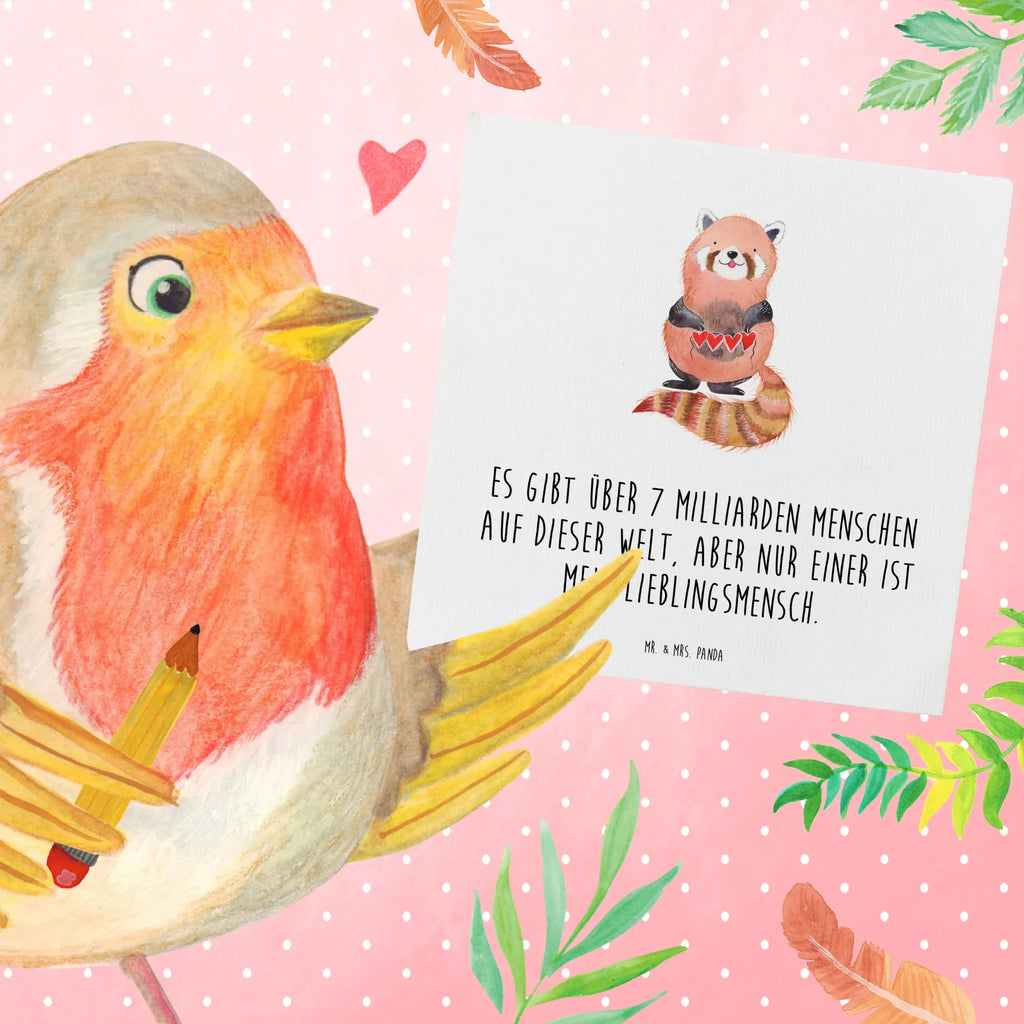 Deluxe Karte Roter Panda Hochzeitskarte, Glückwunschkarte, Grußkarte, Klappkarte, Einladungskarte, Geburtstagskarte, Karte, Hochwertige Grußkarte, Hochwertige Klappkarte, Tiermotive, Gute Laune, lustige Sprüche, Tiere, Liebe, Rot, Herz, Liebling, Panda, Lieblingsmensch