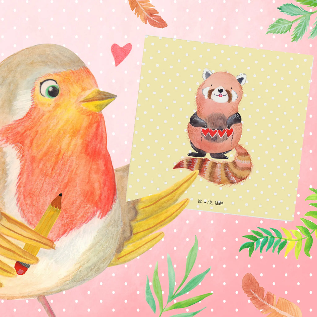 Deluxe Karte Roter Panda Hochzeitskarte, Glückwunschkarte, Grußkarte, Klappkarte, Einladungskarte, Geburtstagskarte, Karte, Hochwertige Grußkarte, Hochwertige Klappkarte, Tiermotive, Gute Laune, lustige Sprüche, Tiere, Liebe, Rot, Herz, Liebling, Panda, Lieblingsmensch