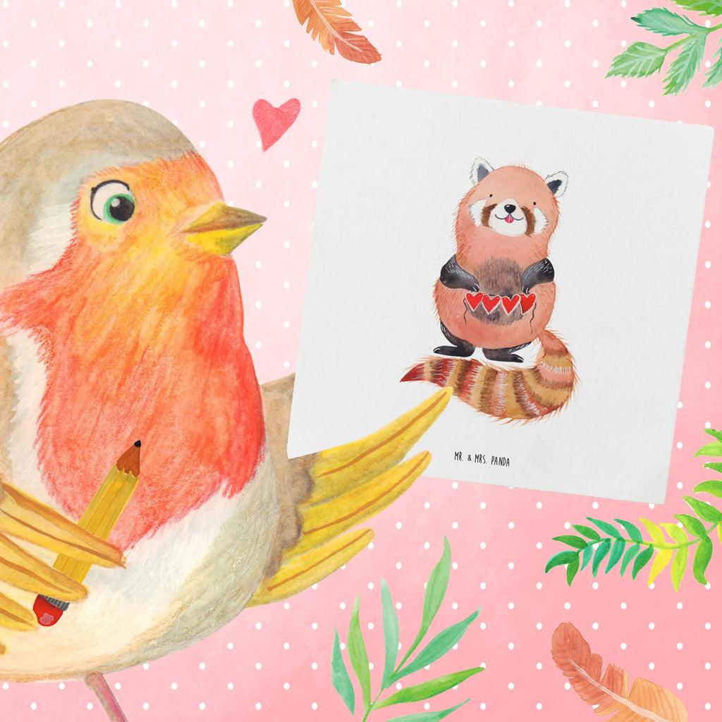 Deluxe Karte Roter Panda Hochzeitskarte, Glückwunschkarte, Grußkarte, Klappkarte, Einladungskarte, Geburtstagskarte, Karte, Hochwertige Grußkarte, Hochwertige Klappkarte, Tiermotive, Gute Laune, lustige Sprüche, Tiere, Liebe, Rot, Herz, Liebling, Panda, Lieblingsmensch