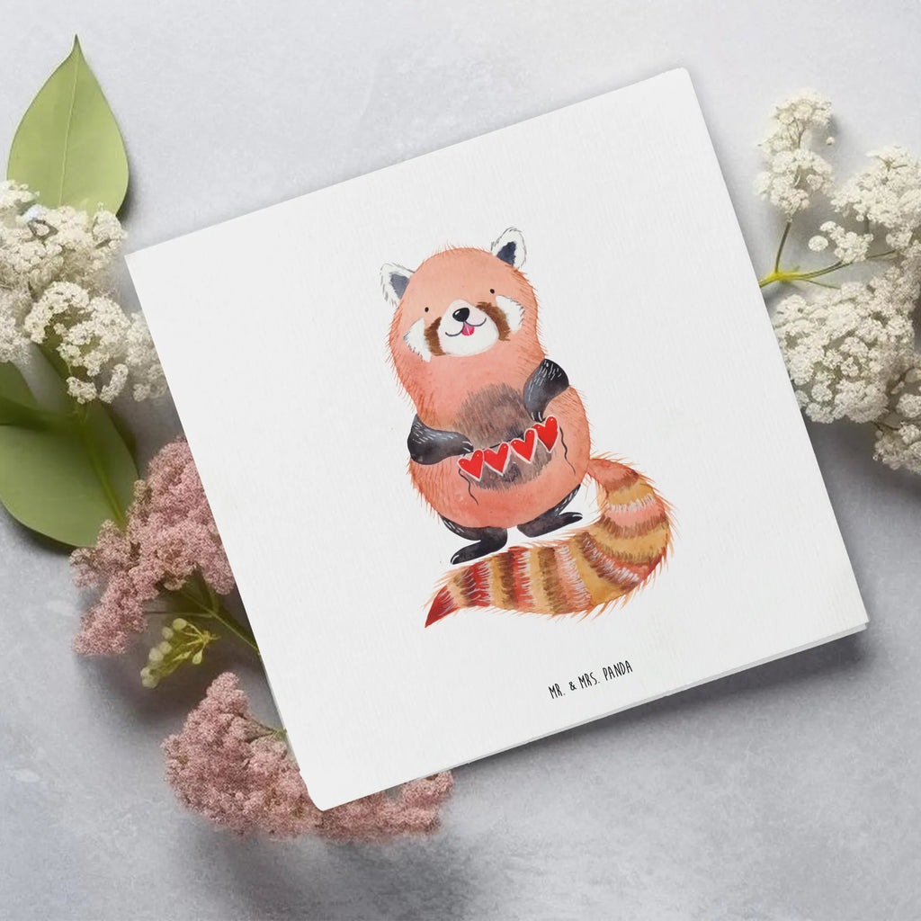 Deluxe Karte Roter Panda Hochzeitskarte, Glückwunschkarte, Grußkarte, Klappkarte, Einladungskarte, Geburtstagskarte, Karte, Hochwertige Grußkarte, Hochwertige Klappkarte, Tiermotive, Gute Laune, lustige Sprüche, Tiere, Liebe, Rot, Herz, Liebling, Panda, Lieblingsmensch