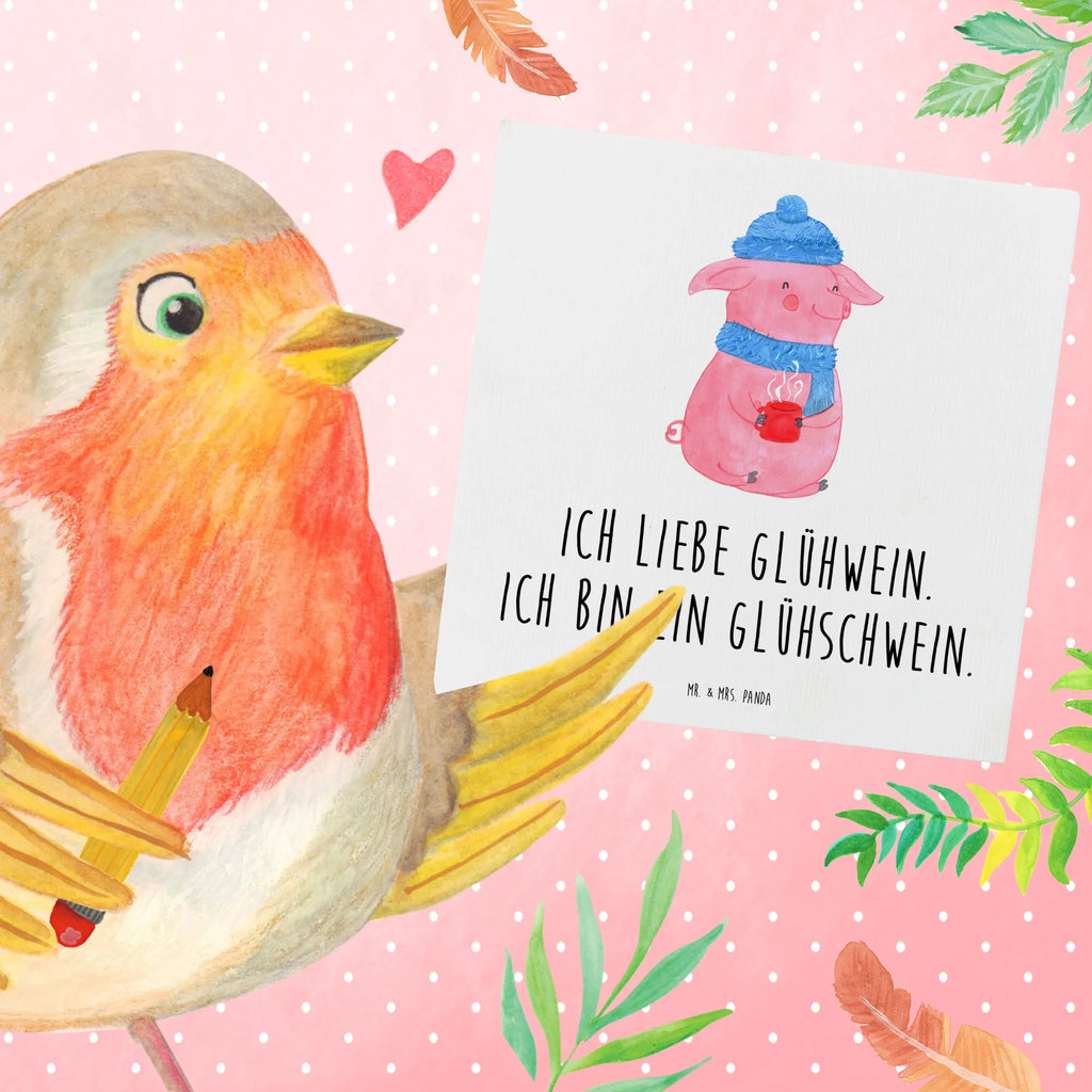 Deluxe Karte Schwein Glühwein Hochzeitskarte, Hochwertige Grußkarte, Einladungskarte, Hochwertige Klappkarte, Karte, Glückwunschkarte, Klappkarte, Geburtstagskarte, Grußkarte, Winter, Weihnachten, Weihnachtsdeko, Nikolaus, Advent, Heiligabend, Wintermotiv, Glühwein, Punsch, Weihnachtsmarkt, Glühschwein