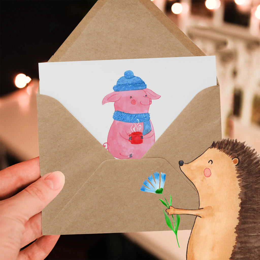 Deluxe Karte Schwein Glühwein Hochzeitskarte, Hochwertige Grußkarte, Einladungskarte, Hochwertige Klappkarte, Karte, Glückwunschkarte, Klappkarte, Geburtstagskarte, Grußkarte, Winter, Weihnachten, Weihnachtsdeko, Nikolaus, Advent, Heiligabend, Wintermotiv, Glühwein, Punsch, Weihnachtsmarkt, Glühschwein