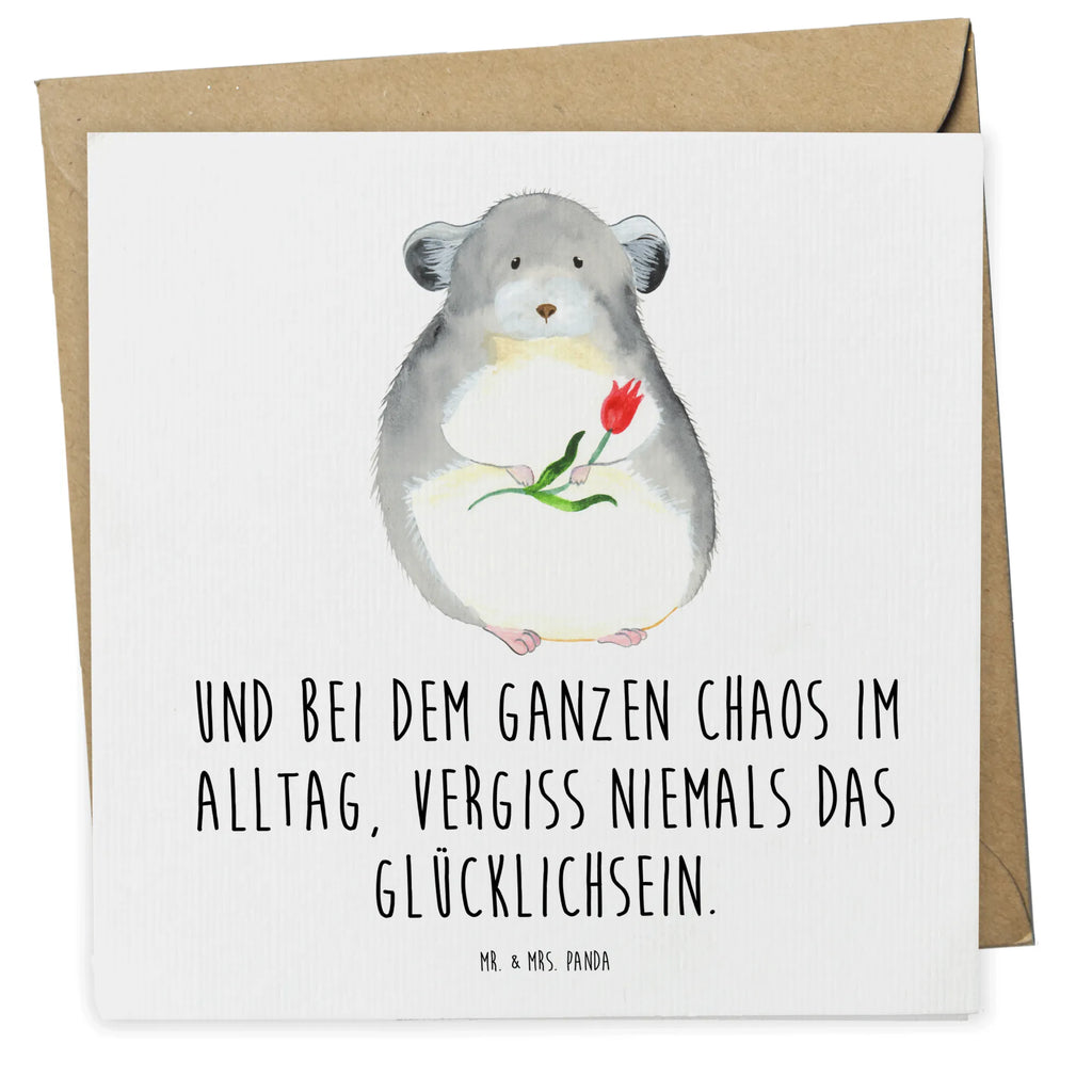 Deluxe Karte Chinchilla Blume Klappkarte, Hochwertige Klappkarte, Karte, Geburtstagskarte, Hochzeitskarte, Grußkarte, Glückwunschkarte, Einladungskarte, Hochwertige Grußkarte, Tiermotive, Gute Laune, lustige Sprüche, Tiere, Liebeskummer, Büroalltag, Chinchilla, Chaos, Glücklichsein, traurig sein, Chinchillas, Depressionen, Kummer, Büro