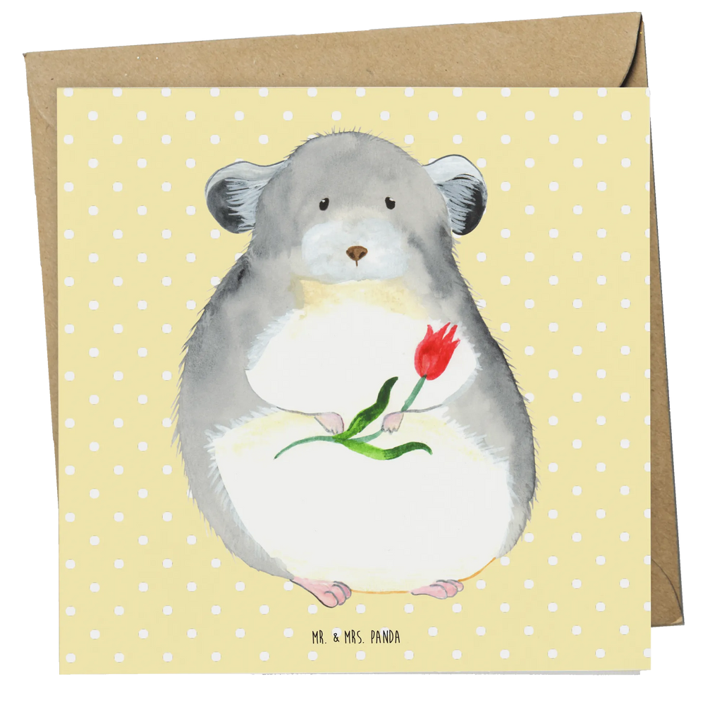 Deluxe Karte Chinchilla Blume Klappkarte, Hochwertige Klappkarte, Karte, Geburtstagskarte, Hochzeitskarte, Grußkarte, Glückwunschkarte, Einladungskarte, Hochwertige Grußkarte, Tiermotive, Gute Laune, lustige Sprüche, Tiere, Liebeskummer, Büroalltag, Chinchilla, Chaos, Glücklichsein, traurig sein, Chinchillas, Depressionen, Kummer, Büro