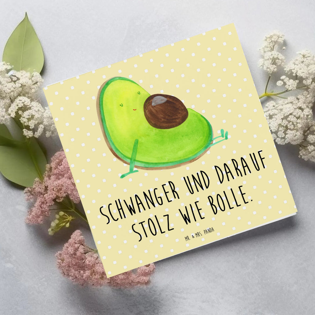 Deluxe Karte Avocado Schwangerschaft Klappkarte, Hochwertige Grußkarte, Karte, Glückwunschkarte, Geburtstagskarte, Einladungskarte, Hochzeitskarte, Grußkarte, Hochwertige Klappkarte, Avocado, Veggie, Vegan, Gesund, Babyshower, Babyparty, schwanger, Schwangerschaft