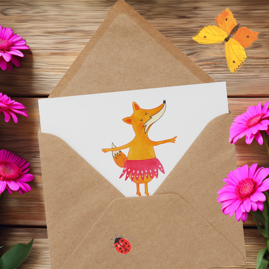 Deluxe Card Fox ballerina Einladungskarte, Hochwertige Klappkarte, Karte, Klappkarte, Geburtstagskarte, Hochwertige Grußkarte, Glückwunschkarte, Hochzeitskarte, Grußkarte, Fuchs, Geburtstag, Füchsin, Ballerina, Party, Füchse, Tanzen, Einladung, Ballett, Tänzerin, Fuchs Spruch