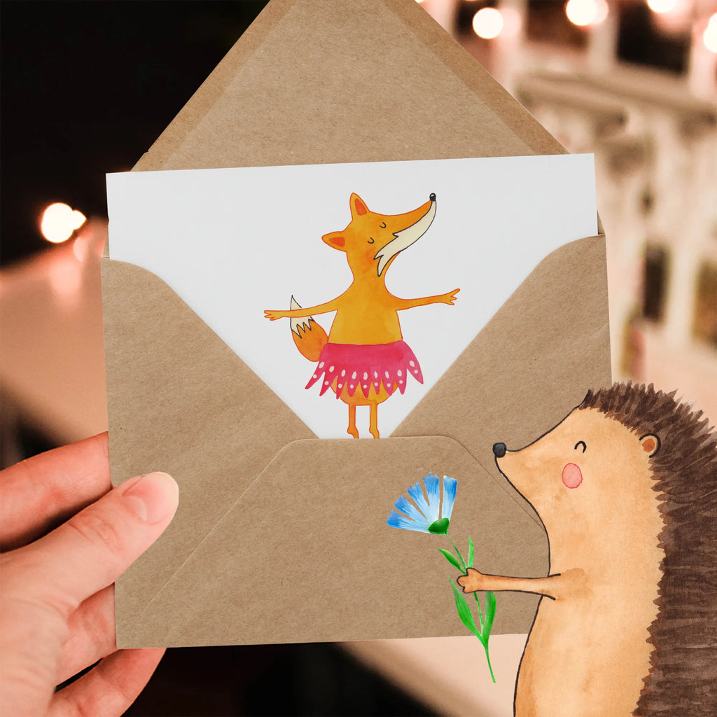 Deluxe Card Fox ballerina Einladungskarte, Hochwertige Klappkarte, Karte, Klappkarte, Geburtstagskarte, Hochwertige Grußkarte, Glückwunschkarte, Hochzeitskarte, Grußkarte, Fuchs, Geburtstag, Füchsin, Ballerina, Party, Füchse, Tanzen, Einladung, Ballett, Tänzerin, Fuchs Spruch