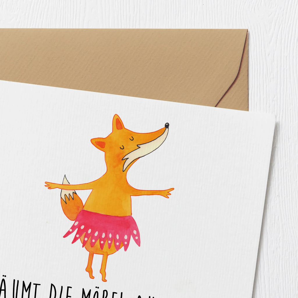 Deluxe Card Fox ballerina Einladungskarte, Hochwertige Klappkarte, Karte, Klappkarte, Geburtstagskarte, Hochwertige Grußkarte, Glückwunschkarte, Hochzeitskarte, Grußkarte, Fuchs, Geburtstag, Füchsin, Ballerina, Party, Füchse, Tanzen, Einladung, Ballett, Tänzerin, Fuchs Spruch