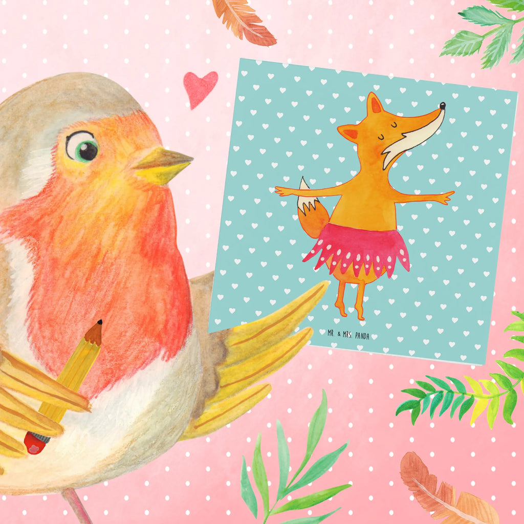 Deluxe Card Fox ballerina Einladungskarte, Hochwertige Klappkarte, Karte, Klappkarte, Geburtstagskarte, Hochwertige Grußkarte, Glückwunschkarte, Hochzeitskarte, Grußkarte, Fuchs, Geburtstag, Füchsin, Ballerina, Party, Füchse, Tanzen, Einladung, Ballett, Tänzerin, Fuchs Spruch