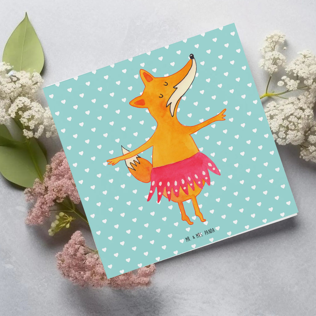 Deluxe Card Fox ballerina Einladungskarte, Hochwertige Klappkarte, Karte, Klappkarte, Geburtstagskarte, Hochwertige Grußkarte, Glückwunschkarte, Hochzeitskarte, Grußkarte, Fuchs, Geburtstag, Füchsin, Ballerina, Party, Füchse, Tanzen, Einladung, Ballett, Tänzerin, Fuchs Spruch