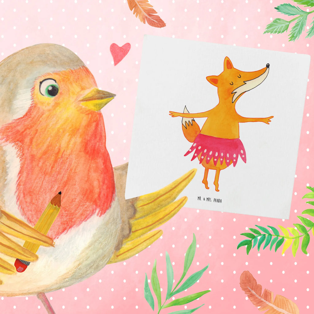 Deluxe Card Fox ballerina Einladungskarte, Hochwertige Klappkarte, Karte, Klappkarte, Geburtstagskarte, Hochwertige Grußkarte, Glückwunschkarte, Hochzeitskarte, Grußkarte, Fuchs, Geburtstag, Füchsin, Ballerina, Party, Füchse, Tanzen, Einladung, Ballett, Tänzerin, Fuchs Spruch