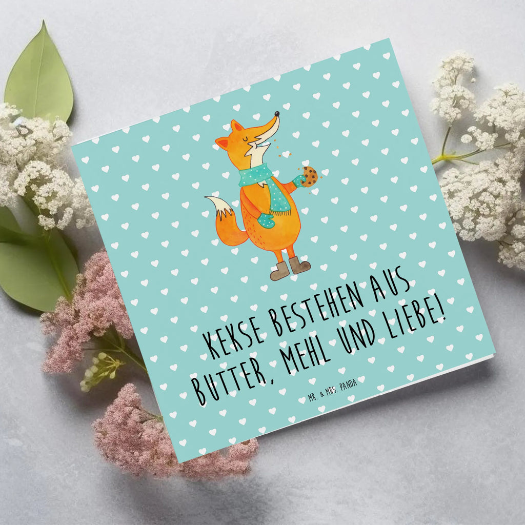 Deluxe Card Fox biscuit Einladungskarte, Karte, Glückwunschkarte, Geburtstagskarte, Hochwertige Klappkarte, Klappkarte, Hochwertige Grußkarte, Grußkarte, Hochzeitskarte, Fuchs, Kekse, Backen Spruch, Weihnachtszeit, Plätzchen, Küche Deko, Füchse, Winter, Liebe