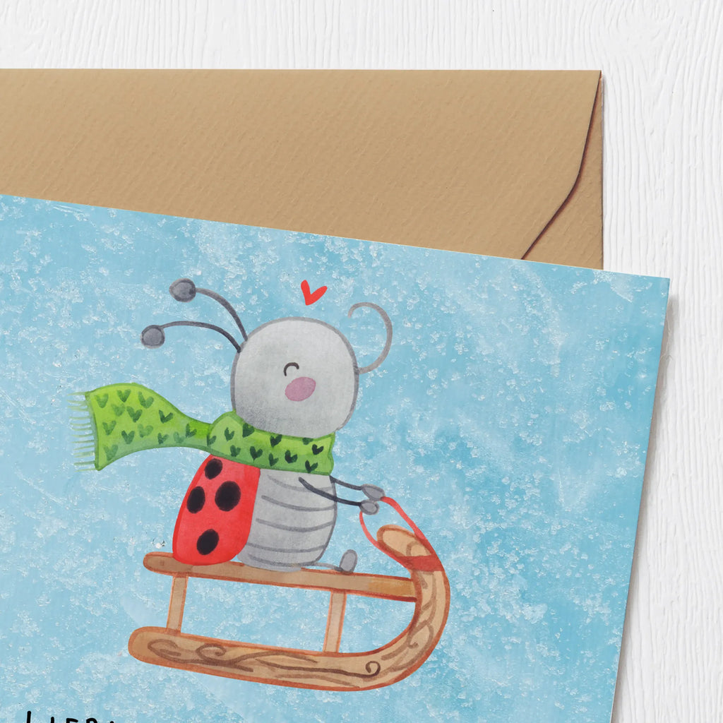 Deluxe Karte Smörle Rodeln Hochwertige Klappkarte, Einladungskarte, Hochwertige Grußkarte, Grußkarte, Hochzeitskarte, Karte, Klappkarte, Glückwunschkarte, Geburtstagskarte, Winter, Weihnachten, Weihnachtsdeko, Nikolaus, Advent, Heiligabend, Wintermotiv, Marzipan, Schlittenfahren, Smörle