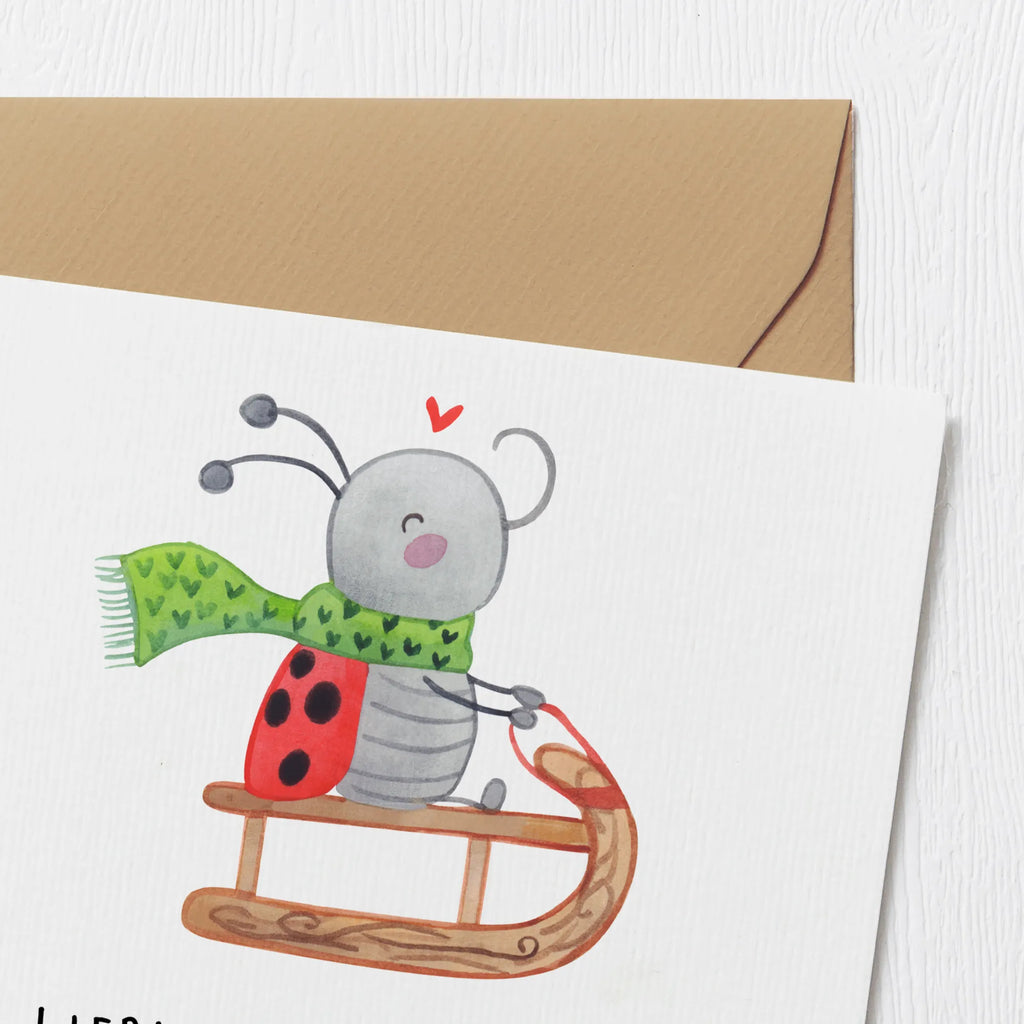 Deluxe Karte Smörle Rodeln Hochwertige Klappkarte, Einladungskarte, Hochwertige Grußkarte, Grußkarte, Hochzeitskarte, Karte, Klappkarte, Glückwunschkarte, Geburtstagskarte, Winter, Weihnachten, Weihnachtsdeko, Nikolaus, Advent, Heiligabend, Wintermotiv, Marzipan, Schlittenfahren, Smörle