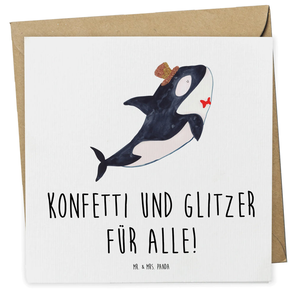 Deluxe Karte Orca Zylinder Klappkarte, Grußkarte, Karte, Hochzeitskarte, Hochwertige Klappkarte, Geburtstagskarte, Einladungskarte, Glückwunschkarte, Hochwertige Grußkarte, Meerestiere, Meer, Urlaub, Konfetti, Glitter, Fest, Feier, Orca, Fete, Glitzer, Narwal, Geburtstag, Glückwunsch