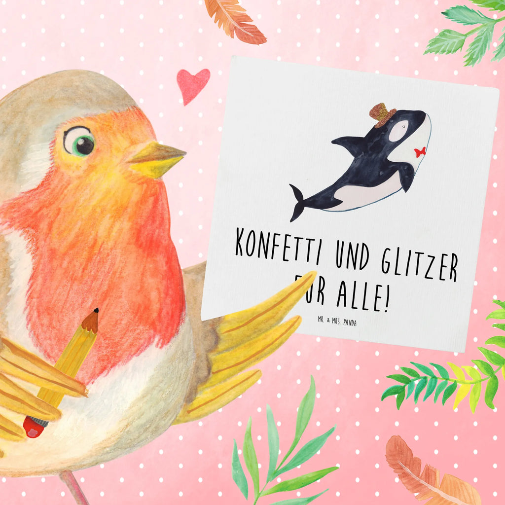 Deluxe Karte Orca Zylinder Klappkarte, Grußkarte, Karte, Hochzeitskarte, Hochwertige Klappkarte, Geburtstagskarte, Einladungskarte, Glückwunschkarte, Hochwertige Grußkarte, Meerestiere, Meer, Urlaub, Konfetti, Glitter, Fest, Feier, Orca, Fete, Glitzer, Narwal, Geburtstag, Glückwunsch