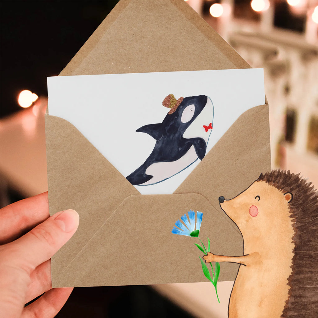 Deluxe Karte Orca Zylinder Klappkarte, Grußkarte, Karte, Hochzeitskarte, Hochwertige Klappkarte, Geburtstagskarte, Einladungskarte, Glückwunschkarte, Hochwertige Grußkarte, Meerestiere, Meer, Urlaub, Konfetti, Glitter, Fest, Feier, Orca, Fete, Glitzer, Narwal, Geburtstag, Glückwunsch