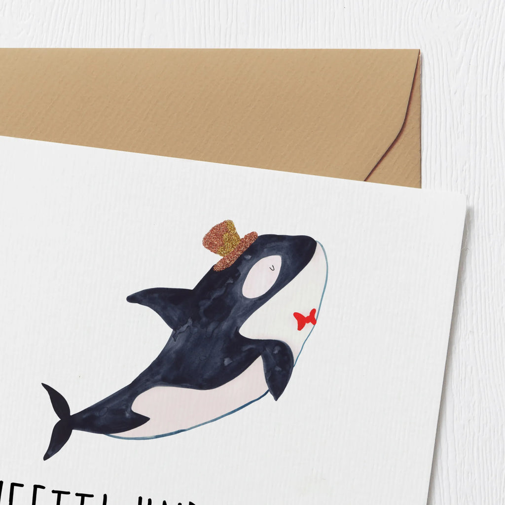 Deluxe Karte Orca Zylinder Klappkarte, Grußkarte, Karte, Hochzeitskarte, Hochwertige Klappkarte, Geburtstagskarte, Einladungskarte, Glückwunschkarte, Hochwertige Grußkarte, Meerestiere, Meer, Urlaub, Konfetti, Glitter, Fest, Feier, Orca, Fete, Glitzer, Narwal, Geburtstag, Glückwunsch