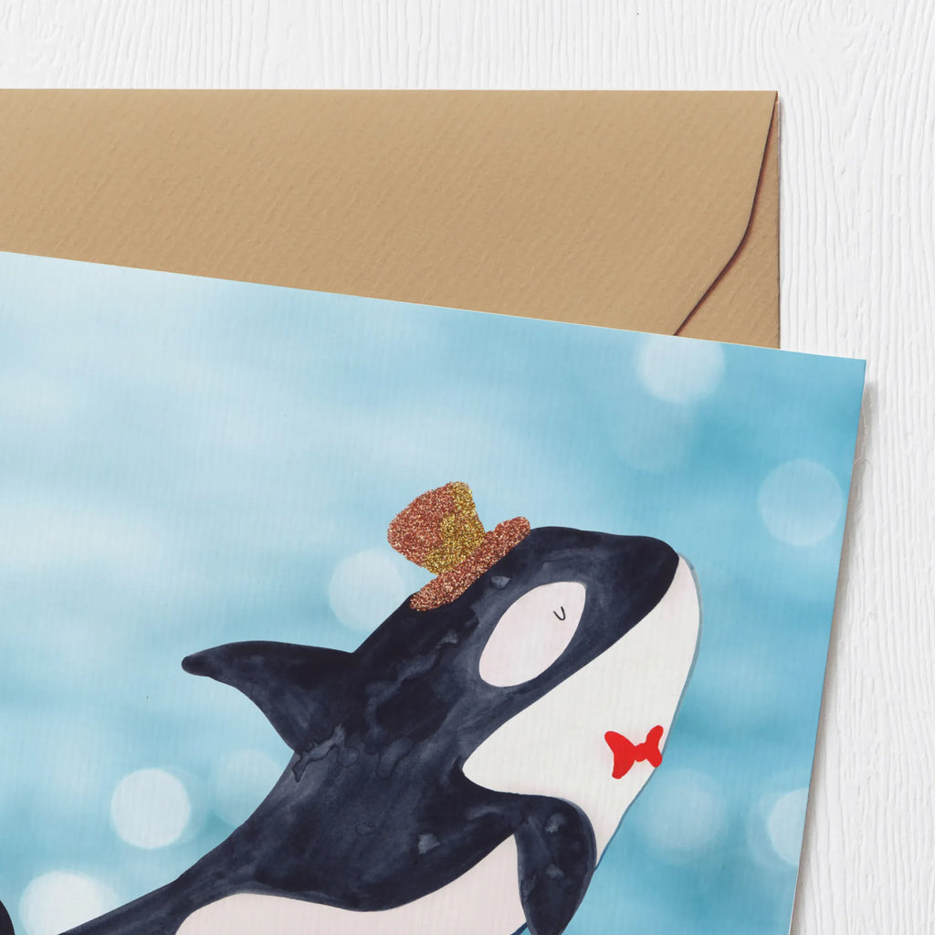 Deluxe Karte Orca Zylinder Klappkarte, Grußkarte, Karte, Hochzeitskarte, Hochwertige Klappkarte, Geburtstagskarte, Einladungskarte, Glückwunschkarte, Hochwertige Grußkarte, Meerestiere, Meer, Urlaub, Konfetti, Glitter, Fest, Feier, Orca, Fete, Glitzer, Narwal, Geburtstag, Glückwunsch