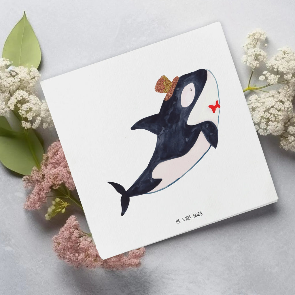 Deluxe Karte Orca Zylinder Klappkarte, Grußkarte, Karte, Hochzeitskarte, Hochwertige Klappkarte, Geburtstagskarte, Einladungskarte, Glückwunschkarte, Hochwertige Grußkarte, Meerestiere, Meer, Urlaub, Konfetti, Glitter, Fest, Feier, Orca, Fete, Glitzer, Narwal, Geburtstag, Glückwunsch